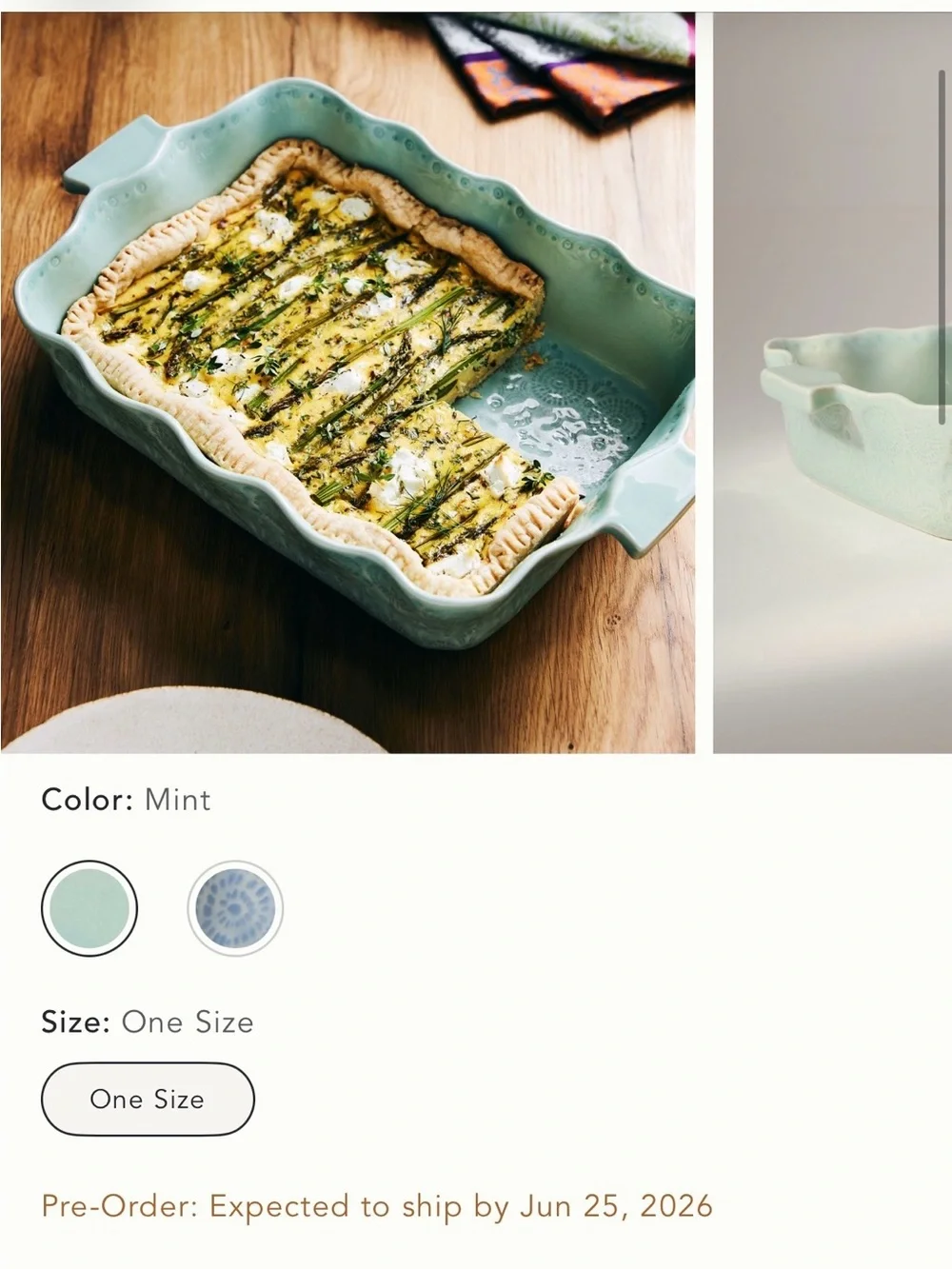 Old Hava Ceramic Scalloped Serving Dish in Seafoam Blue